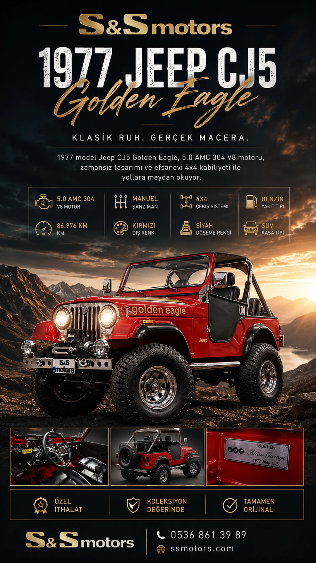 S&S Motors — 1977 Jeep CJ5 Golden Eagle